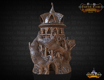 Druid 3D Printed Dice Tower - Fate's End Collection - Harness Nature's Magic and Ancient Rituals with Every Roll!