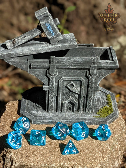 Dwarven Hammer & Anvil 3D Printed Dice Jail | RPG Dice Vault | D20 Box | Dwarven Cosplay | DnD Player Gift - Forge your destiny!