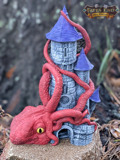 Kraken 3D Printed Dice Tower - Fate's End Collection by Kim Bolt- Release the Kraken!!!