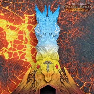 Heaven and Hell Dice Tower- Fate's End Collection by Kim Bolt-  Embrace the Eternal Battle Between Heaven and Hell!