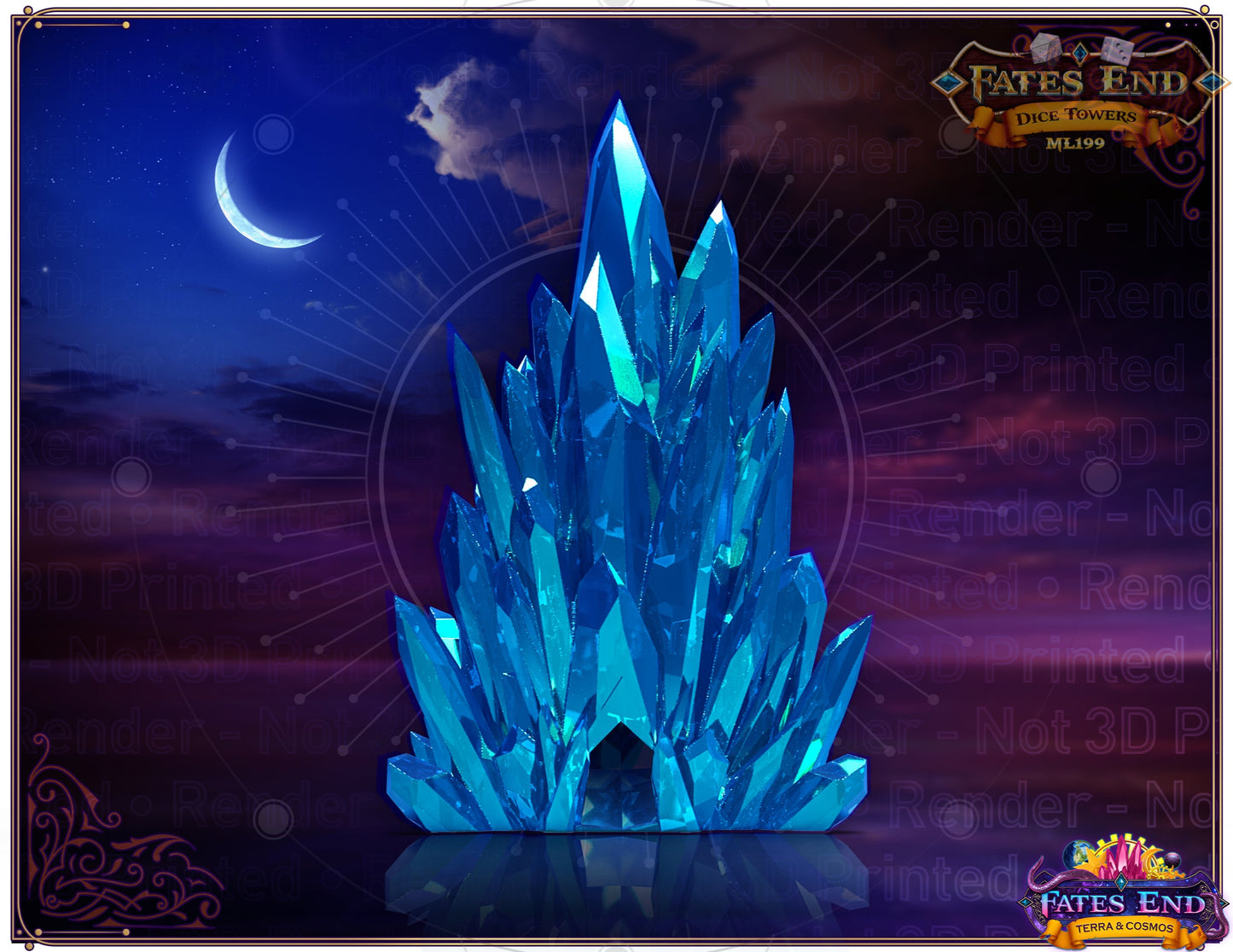 Crystal Dice Tower - Fate's End Collection - Channel Luminous Magic and Clarity with Every Prism Roll.