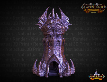 Warlock Class 3D Printed Dice Tower - Fate's End Collection -Tabletop RPG Gaming Fantasy Cosplay - Plunge deep into the mystical abyss!