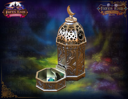 Lantern 3D Printed Dice Tower - Fate's End Furhaven Collection - Illuminate Your Destiny!