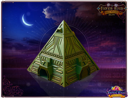 Alien Pyramid 3D Printed Dice Tower - Fate's End Collection - Channel Cosmic Mysteries with Each Ancient Roll!