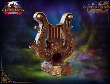 Bard's Lyre Dice Tower - Fate's End Collection - Echoes of Epic Tales with Every Dice Serenade.