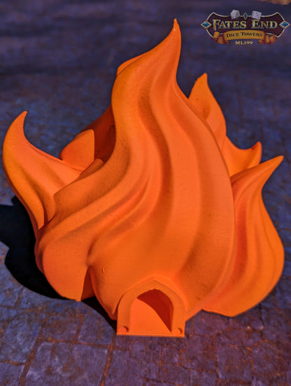Sorcerer Fire 3D Printed Dice Tower  | RPG Wizard Dice Roller | Fate's End Collection- Embrace the Fiery Passion of the Arcane Flame!