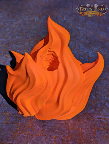 Sorcerer Fire 3D Printed Dice Tower  | RPG Wizard Dice Roller | Fate's End Collection- Embrace the Fiery Passion of the Arcane Flame!