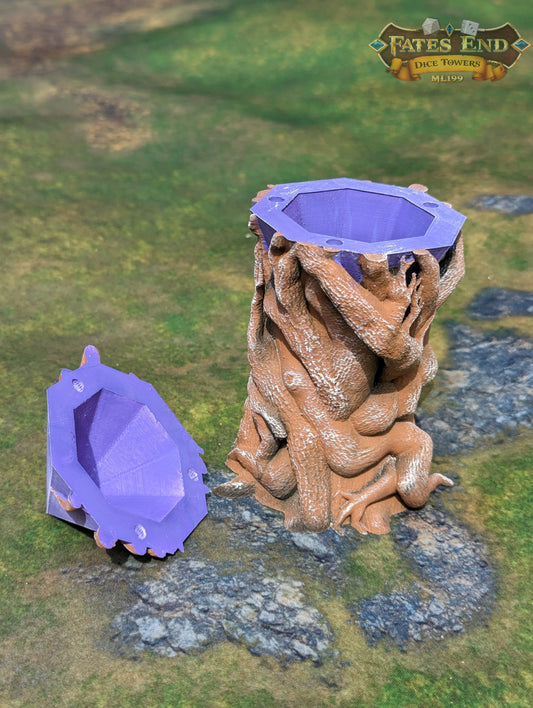 Druid's Crystal Focus 3D Printed Dice Jail | RPG Dice Vault | D20 Box | Player Gift - Guard Your Dice with Nature's Luminous Mystique!