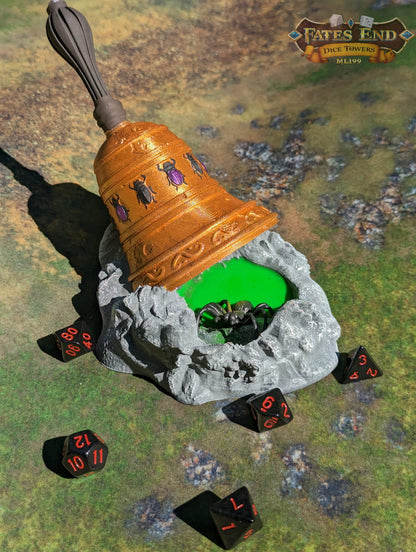 Bell of Bugs Dice Tower - Fate's End Collection - Summon Nature's Melodies and Mysteries with Every Ring.