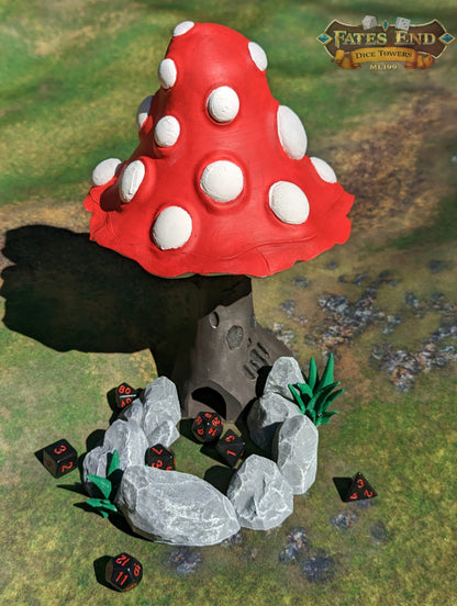 Mushroom 3D Printed Dice Tower - Fate's End Furhaven Collection - Venture into an Enchanted Realm!