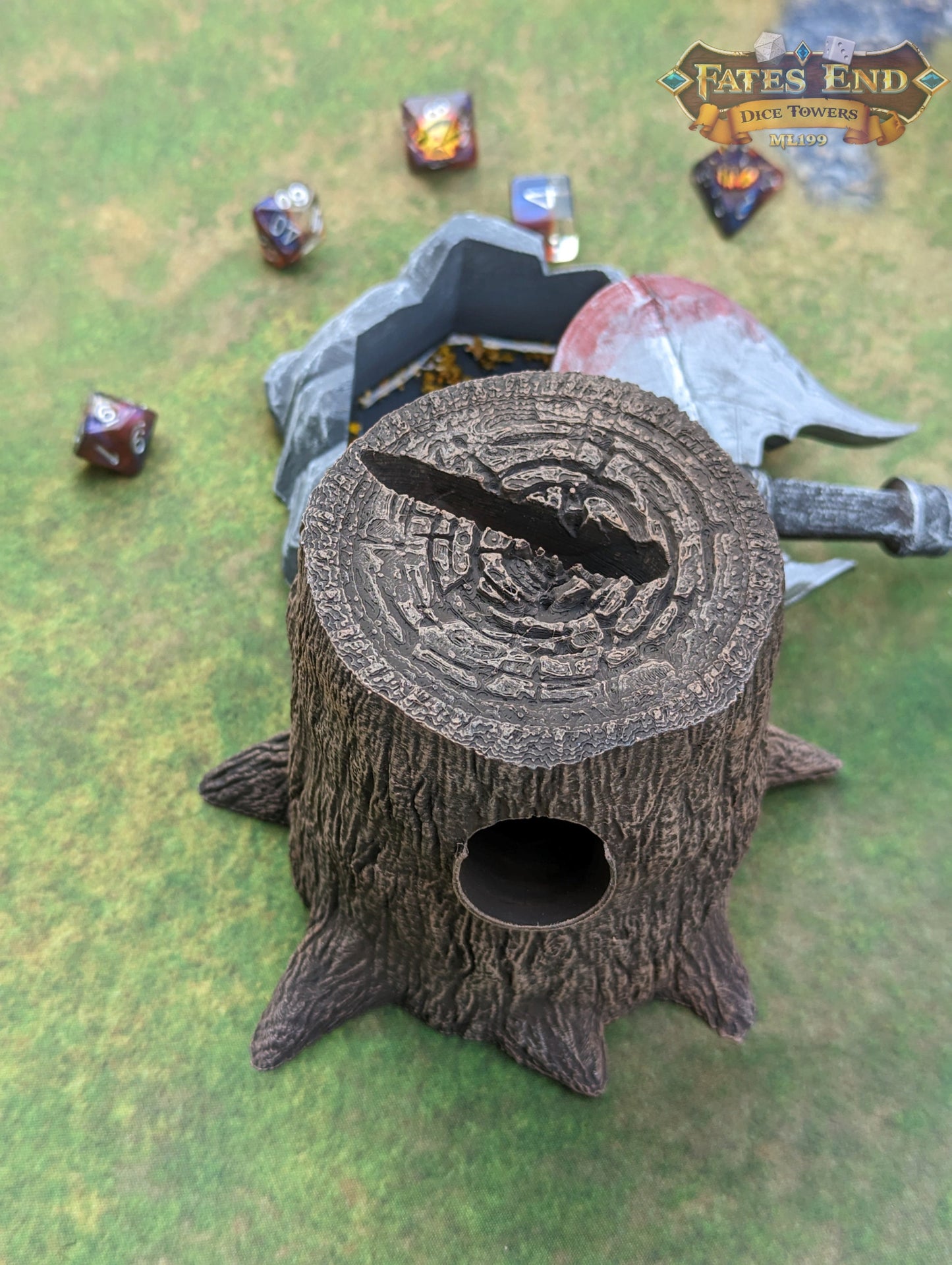 Barbarian Axe 3D Printed RPG Dice Tower - Fate's End Collection - Unleash the Untamed Spirit of Furhaven with Every Dice Toss.
