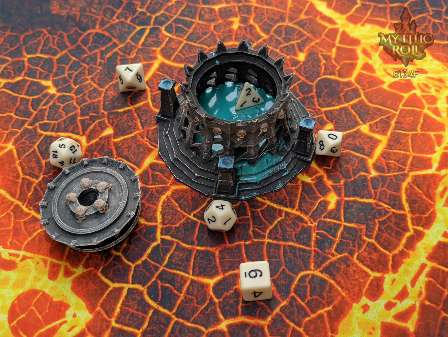 Necromancer's Mausoleum 3D Printed Dice Jail | RPG Dice Vault | D20 Storage Box | Dice Bag - Mythic Roll Collection by Unchained Games.