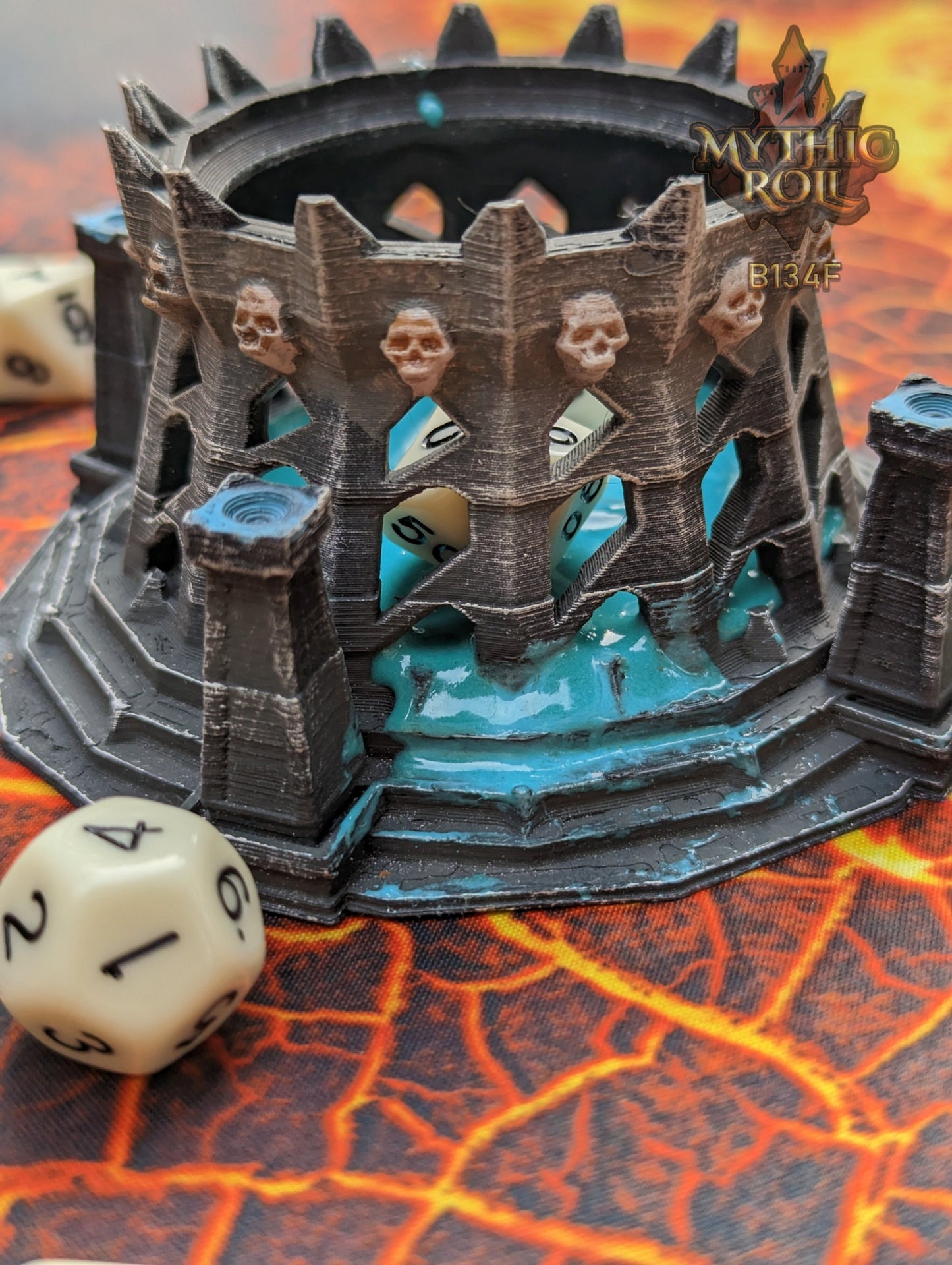 Necromancer's Mausoleum 3D Printed Dice Jail | RPG Dice Vault | D20 Storage Box | Dice Bag - Mythic Roll Collection by Unchained Games.