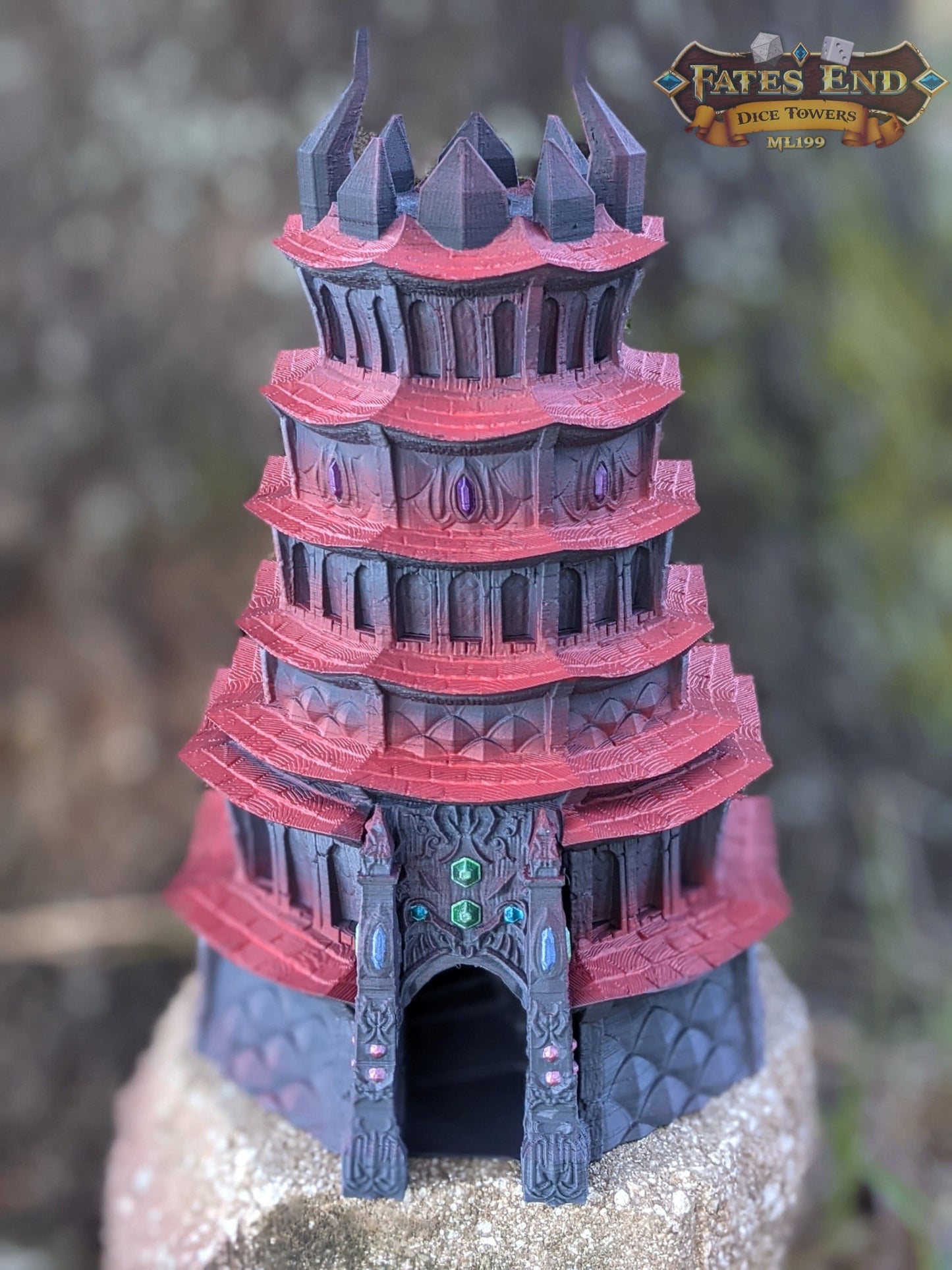 Drow Dice Tower - Fate's End Collection - Weave Through Shadows and Mysteries with Every Silent Roll.