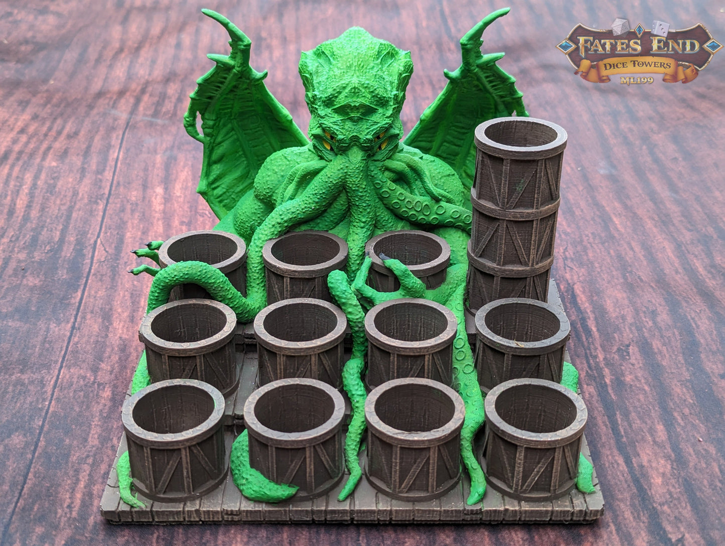 Cthulhu Paint Brush & Bottle Holder - Dice Tray - Fate's End Collection: Embrace Lovecraftian Horror in Your Artistry!