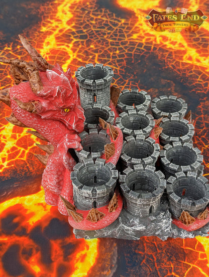 Dragon Paint Brush & Bottle Holder - Dice Tray - Fate's End Collection: Cradle Your Colors with the Majestic Grip of Mythical Wings.