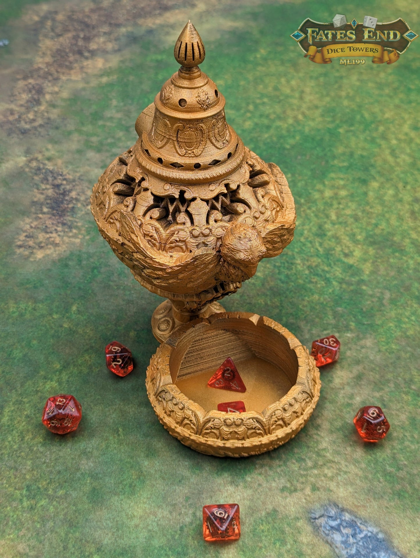 Cleric Owl Dice Tower by Furhaven - Fate's End Collection - Channel Wisdom and Mystique with Every Divine Toss.