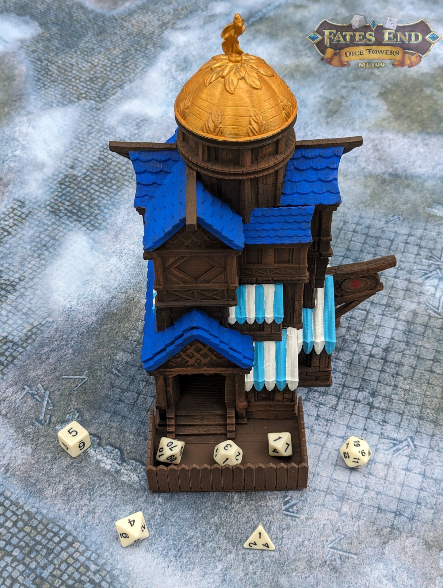 Catfolk-Tabaxi 3D Printed Dice Tower - Fate's End Collection - Pounce on Destiny with Feline Grace and Mystery.