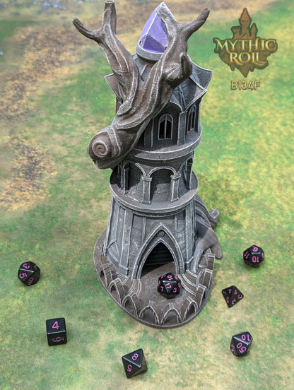 Elven Tree of Life 3D Printed Druid Dice Tower - Mythic Roll by Unchained Games | Elf D20 Dice Roller | Dice Vault - Embracing Nature!
