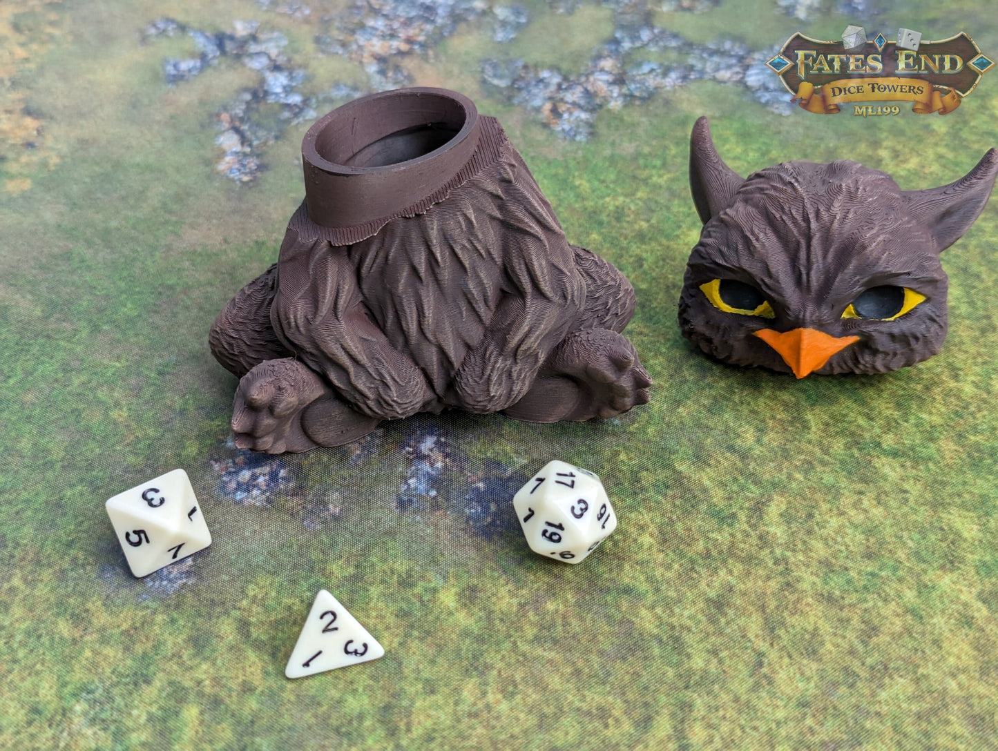 Owlbear Cub 3D Printed Dice Jail | RPG Dice Vault | D20 Storage Box | Wargaming - Player Gift - Nurture Your Dice with the Owlbear Cub!