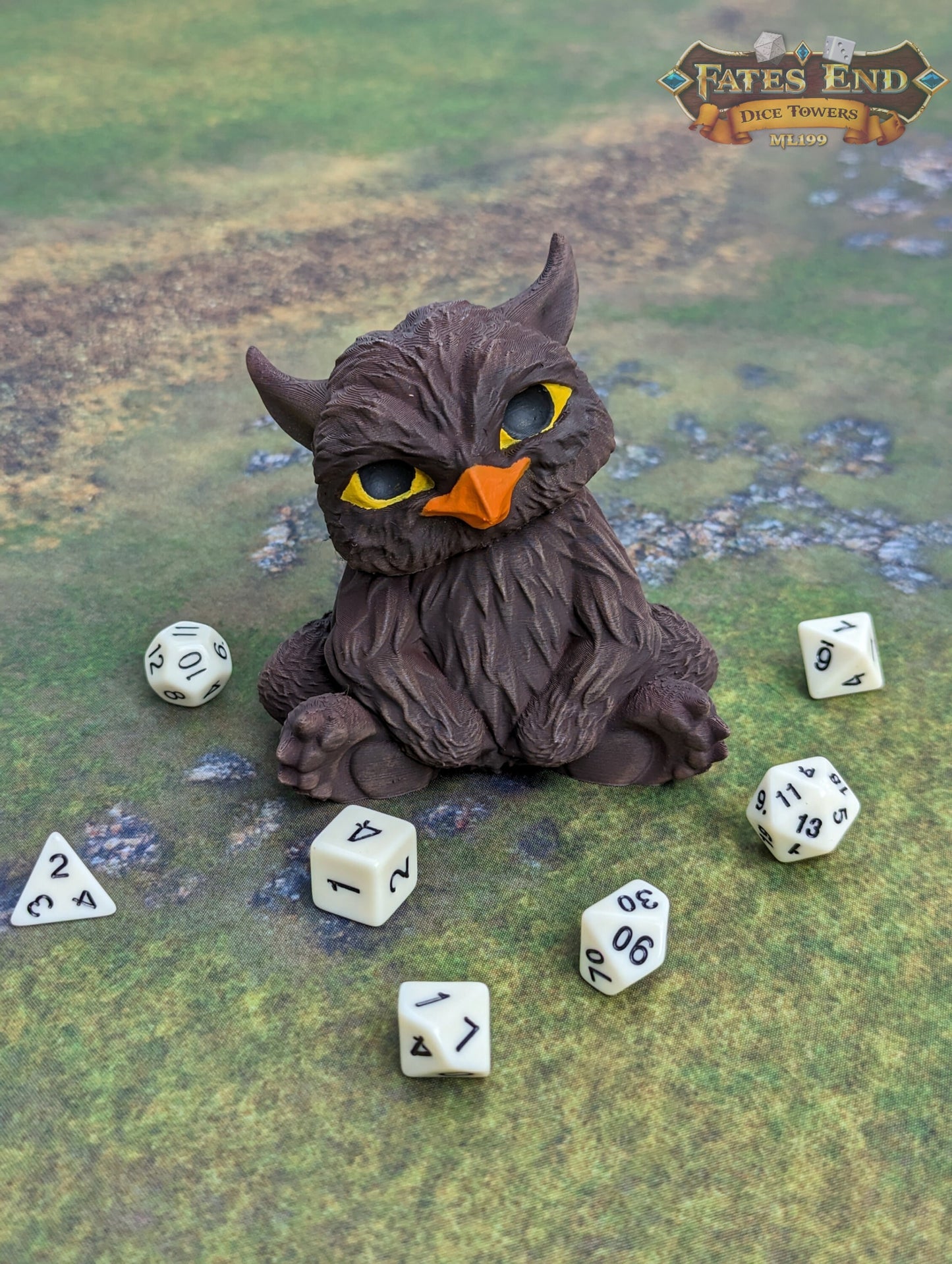 Owlbear Cub 3D Printed Dice Jail | RPG Dice Vault | D20 Storage Box | Wargaming - Player Gift - Nurture Your Dice with the Owlbear Cub!