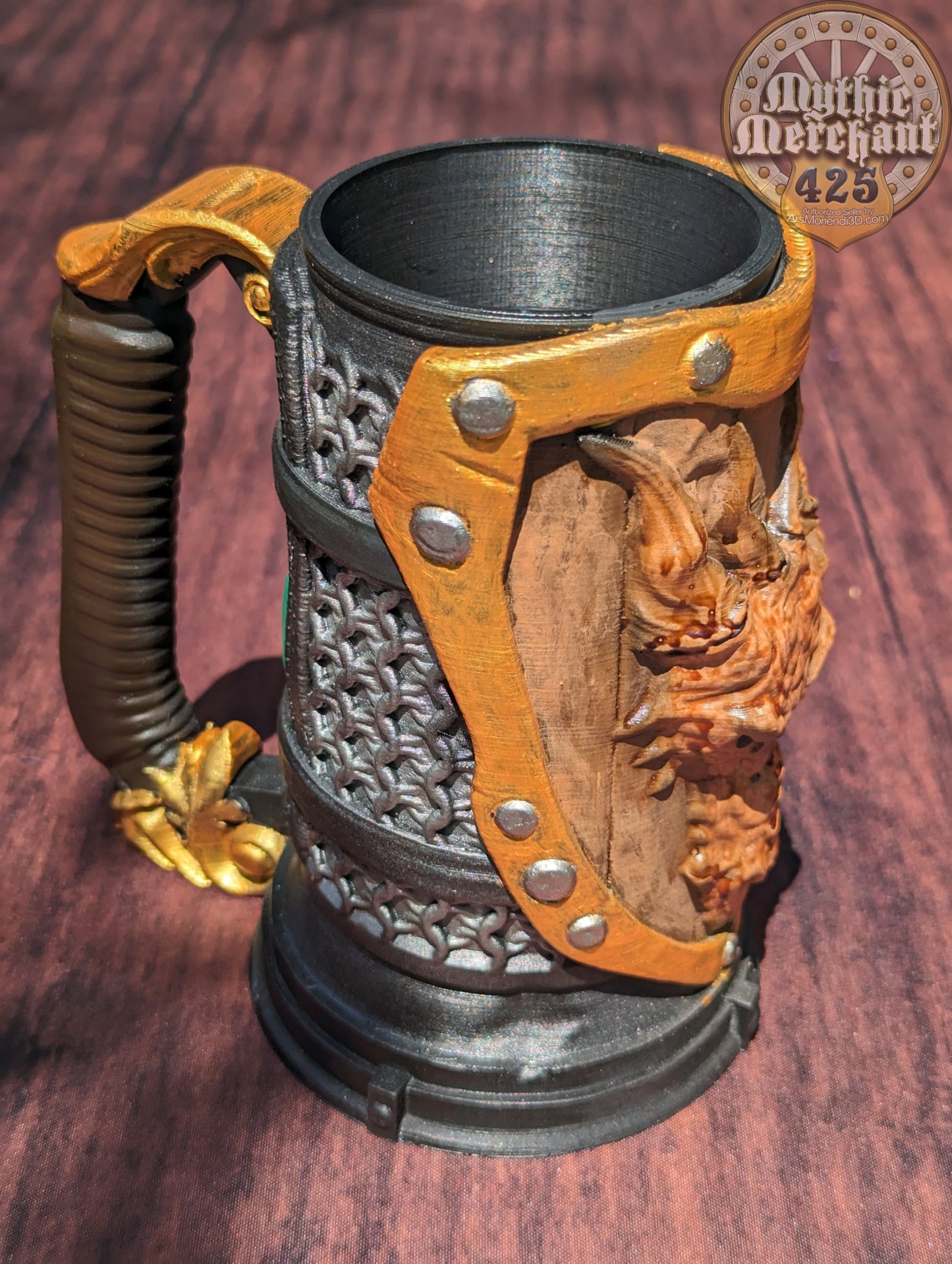 Fighter Class 3D Printed Dice Vault | Drink Koozie | Mug Stein | Tabletop RPG Gaming Fantasy Cosplay - Dungeons and Dragon DnD D&D Wargaming