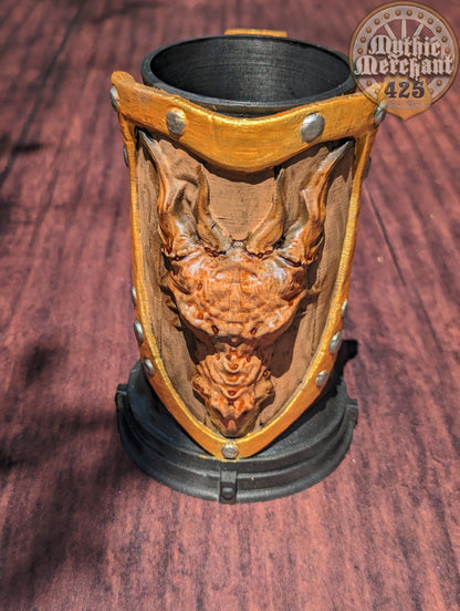 Fighter Class 3D Printed Dice Vault | Drink Koozie | Mug Stein | Tabletop RPG Gaming Fantasy Cosplay - Dungeons and Dragon DnD D&D Wargaming