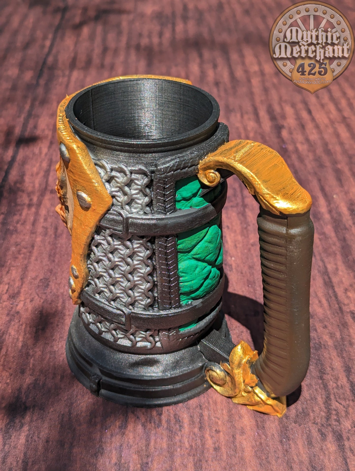 Fighter Class 3D Printed Dice Vault | Drink Koozie | Mug Stein | Tabletop RPG Gaming Fantasy Cosplay - Dungeons and Dragon DnD D&D Wargaming