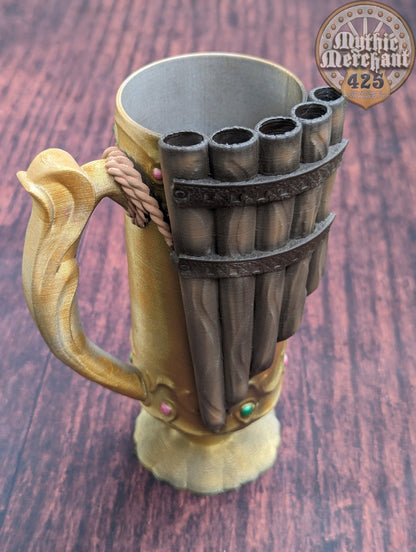Bard Class 3D Printed Mythic Mug Stein | Tabletop RPG Gaming Cosplay - Dungeons and Dragon DnD D&D Wargaming | Drink Koozie Can Holder.