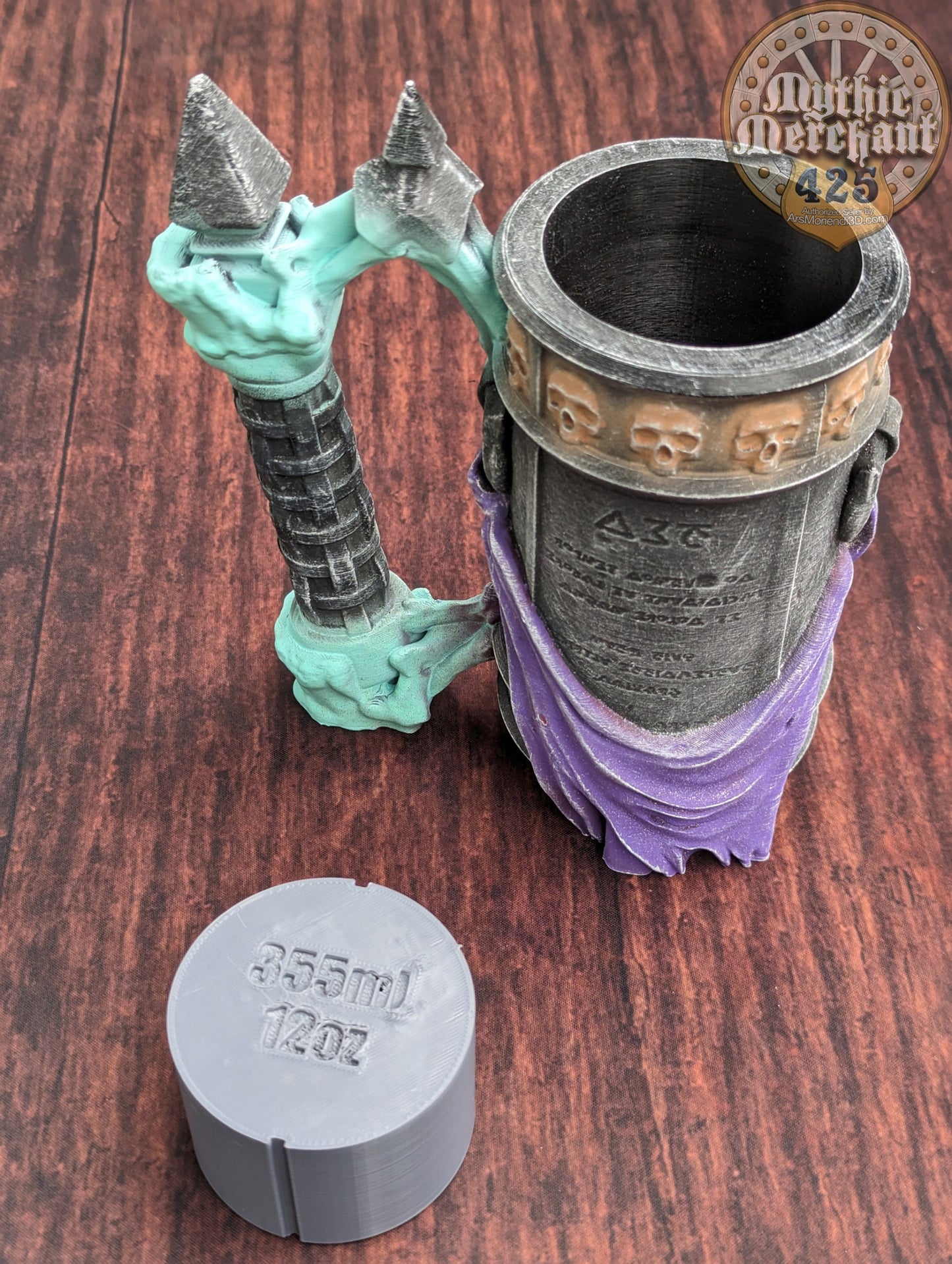 Necromancer 3D Printed Can Holder- Mythic Mugs Collection by Ars Moriendi 3D- Embrace the Dark Arts!