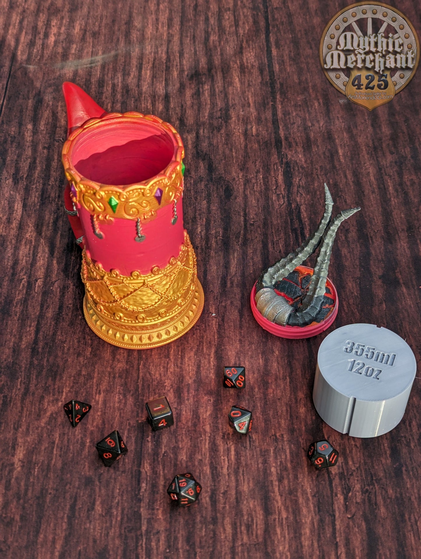 Demon-Blooded Tiefling 3D Printed Mythic Mug Stein | Tabletop RPG Dice Gaming Cosplay | Dungeons and Dragons D&D Wargaming | Drink Koozie