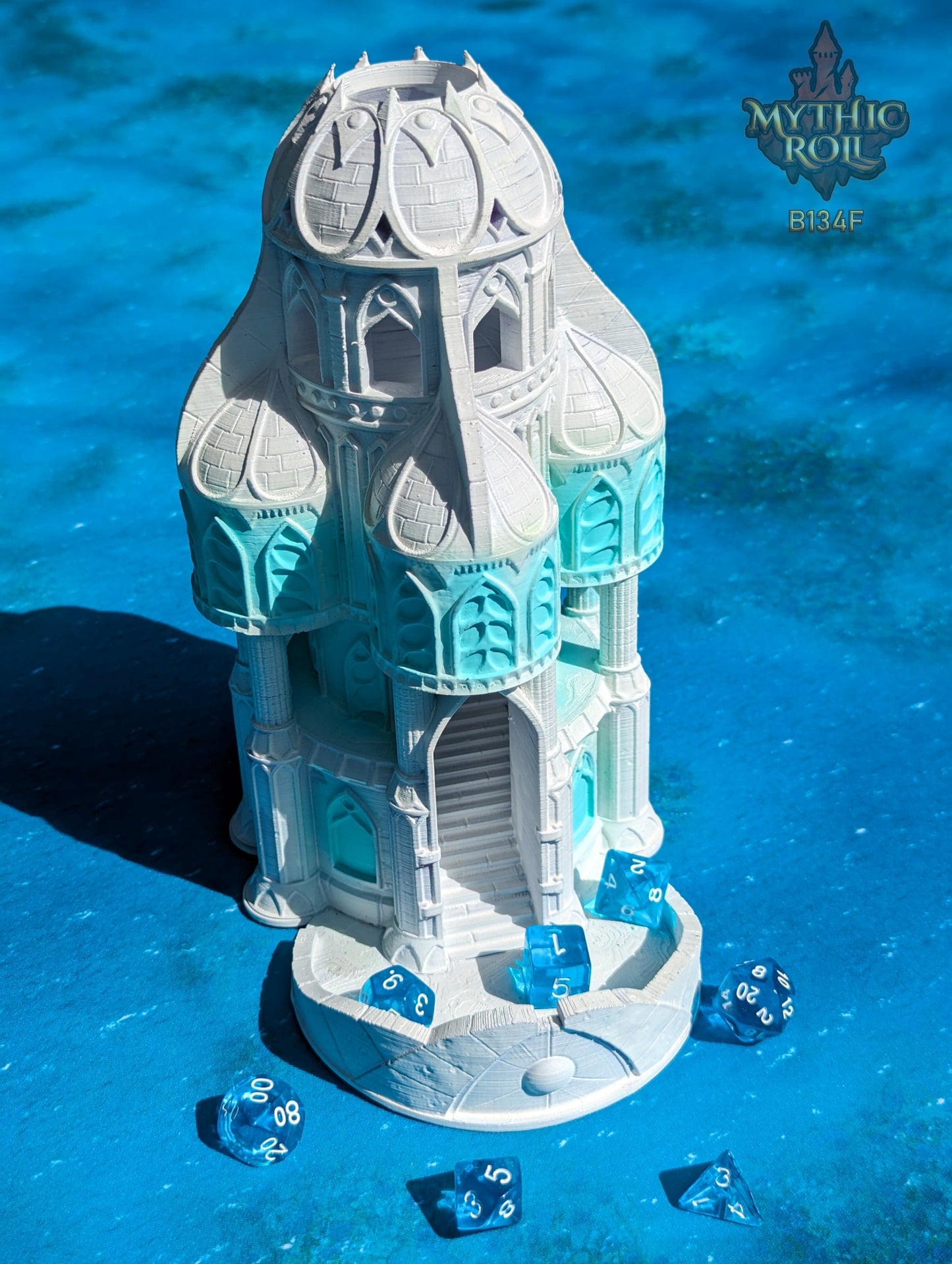 Siren Great Hall 3D Printed Dice Tower - Mythic Roll - Unchained Games - Echo Rolls Through the Melodies of Enchantment and Oceanic Majesty.