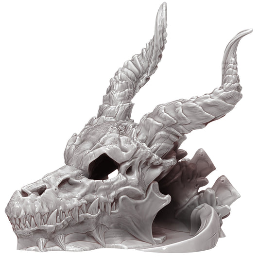Dragon Skull 3D Printed Dice Tower - Mythic Roll Collection by Unchained Games | Dice Tray | D20 Dice Vault - Unearth Power Within the Skull