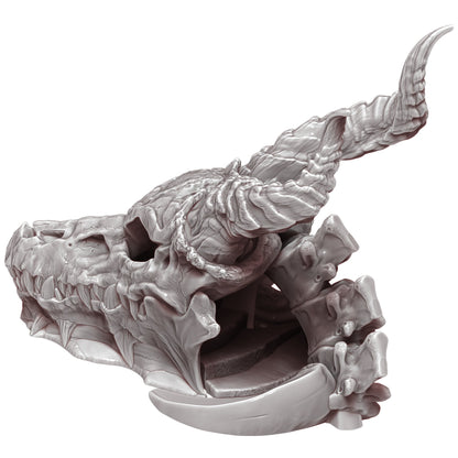 Dragon Skull 3D Printed Dice Tower - Mythic Roll Collection by Unchained Games | Dice Tray | D20 Dice Vault - Unearth Power Within the Skull
