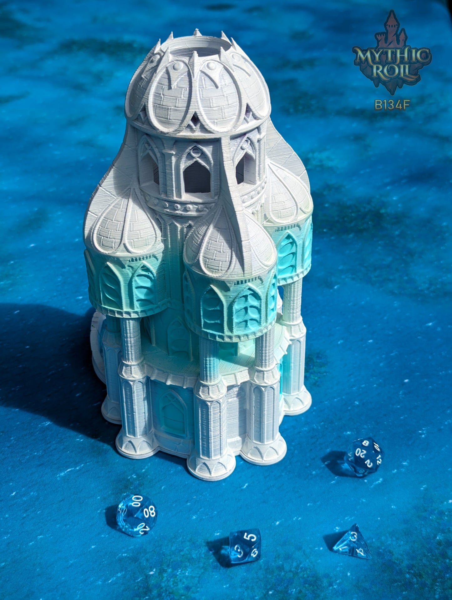 Siren Great Hall 3D Printed Dice Tower - Mythic Roll - Unchained Games - Echo Rolls Through the Melodies of Enchantment and Oceanic Majesty.