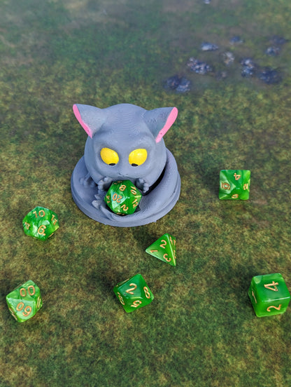 Baby Chinchilla Charlie 3D Printed Dice Guardian - Dice Jail | RPG Dice Vault | D20 Holder | DnD Player Gift - Embrace the Fluffy Charm!