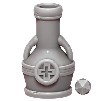 Health Potion 3D Printed Dice Jail | RPG Dice Vault | D20 Storage Box  | Player Gift - Guard Dice with Healing Magic!