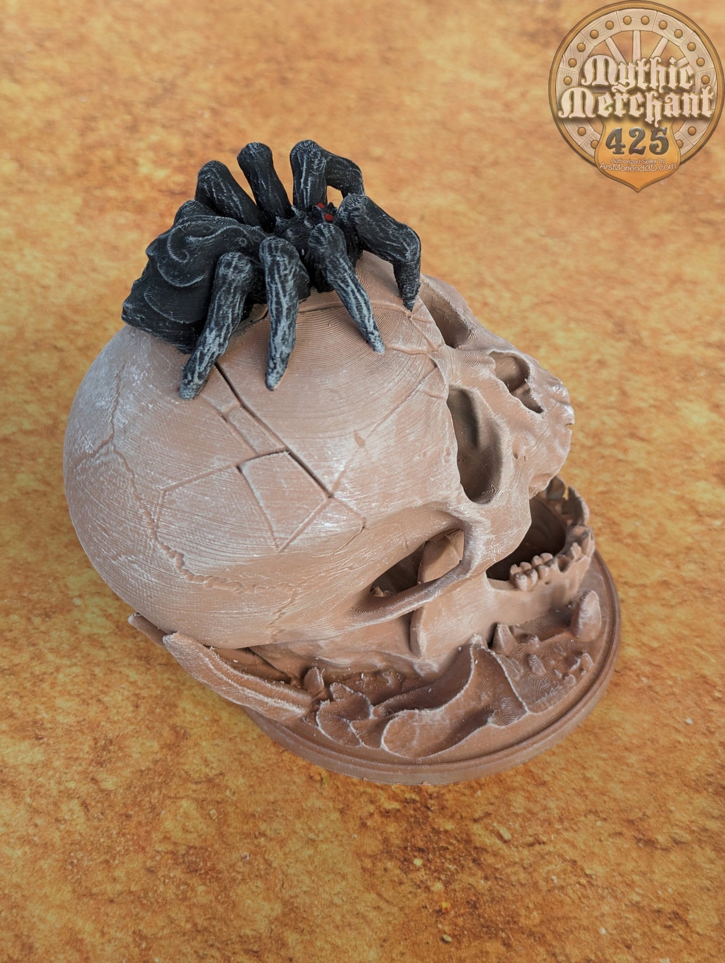 Desert's Kiss Skull 3D Printed Dice Tower - Mythic Mugs by Ars Moriendi 3D | Dice Tray | D20 Dice Vault - Lost to the sands of time.